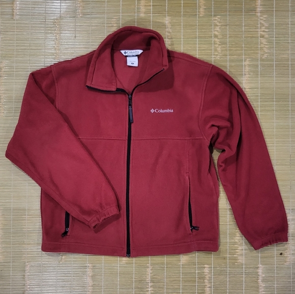 Columbia Men's Medium Red Full Zip Fleece Jacket - Picture 2 of 10